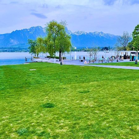 Schoene Ferienwohnung Mit Seeblick Thun Exteriér fotografie