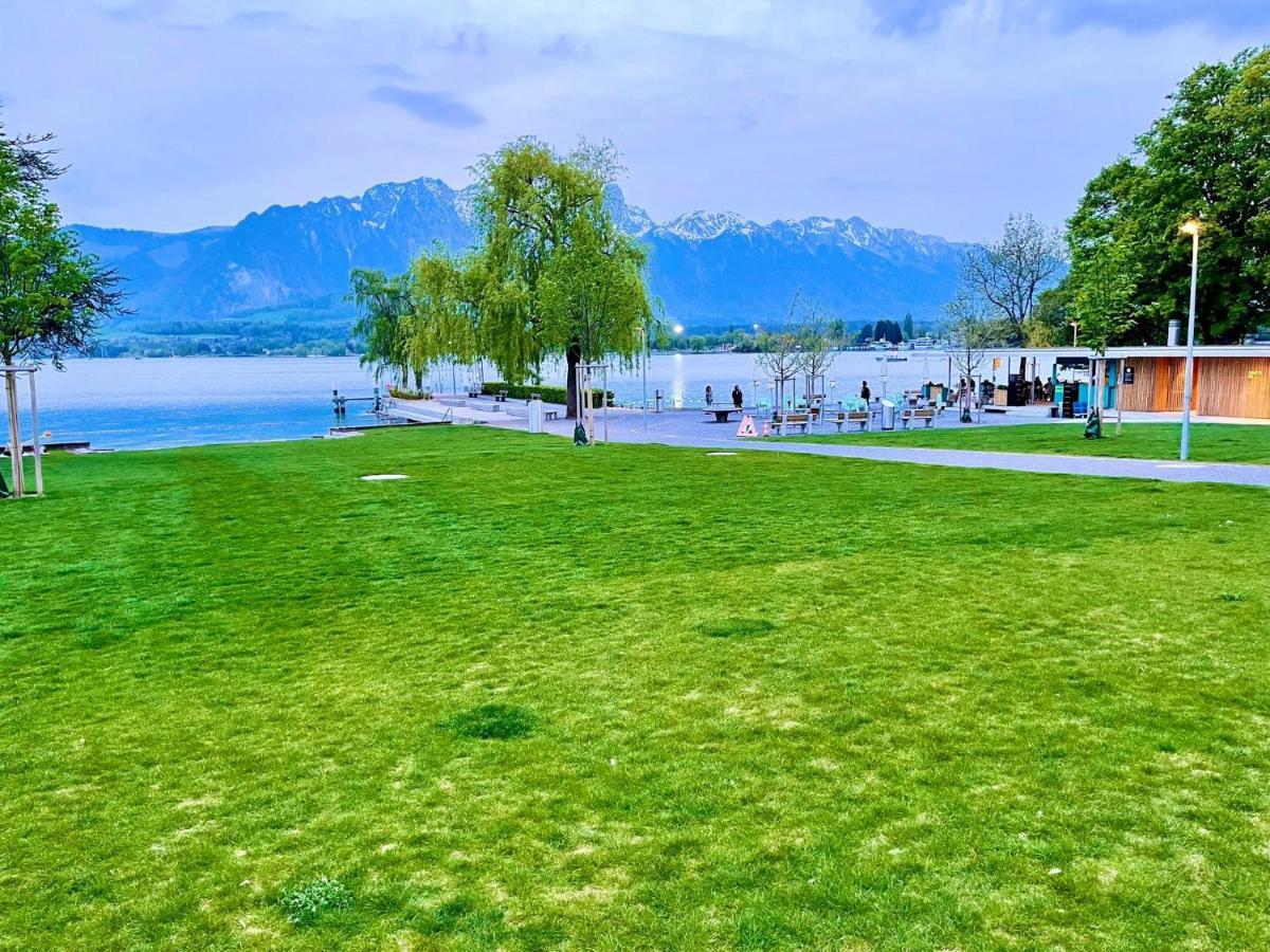 Schoene Ferienwohnung Mit Seeblick Thun Exteriér fotografie